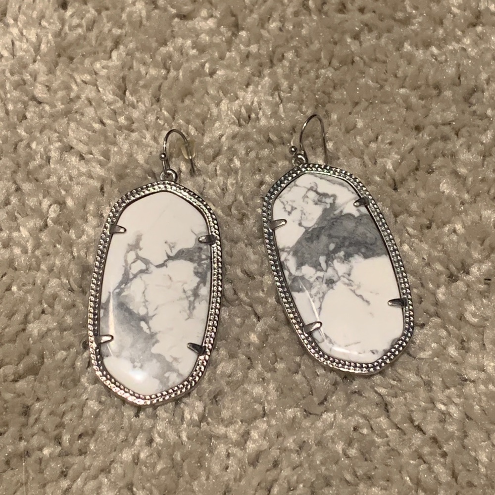 White marble Kendra Scott earrings